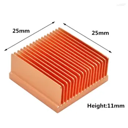 Datorkylningar 25x25x11mm Pure Copper Heatsinfor mini kylfläns Radiator för Raspberry Pi Chip MOS IC 3D -skrivare Elektronisk kylkylare