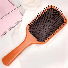 Escova de remo grande de madeira AVDA de alta qualidade Brosse Club Massagem Escova de cabelo Pente evita perda de cabelo Massageador de saco de cabelo