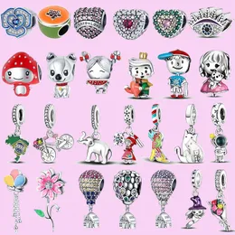 925 sterling silver charms for jewelry making for pandora beads Cat Mermaid Deer Rose charm set Pendant