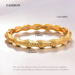 Bangle Dubai 1Pcs/lot Gold Color Bracelet&Bangles For Women Girl Islam Muslim Arab Middle Eastern Wedding Copper Jewelry Bresslate Melv22