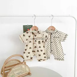 Milancel 2022 Baby Pajamas Short Sleeve Infant Boys Sleeper 착용 유아 수면 세트 유아 장미 L230625