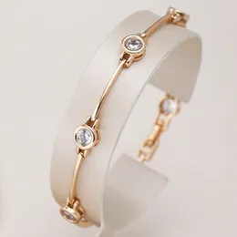 Kette Kinel Einfache 585 Rose Gold Farbe Armband für Frauen Luxus Trend Natürliche Zirkon Braut Hochzeit Täglichen Edlen Schmuck 230621