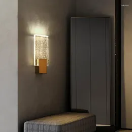 Lâmpadas de parede simples e moderna lâmpada de cristal luz criativa cobre led arandela para sala de estar quarto escada bengaleiro varanda