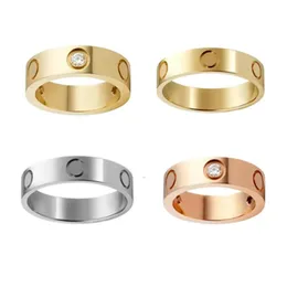 Love Screw Ring Mens Rings Classic Luxury Designer Jewely Women Diamond Titanium Steel Eloy Gold-Plated Gold Silver Rose Fade Never Allergic 4/6mm Carti Gift