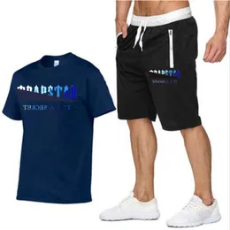 Trapstar Tracksuits Men's T-shirts Designer Printing Letter Luxury Black White Rainbow Color Summer Sport Fashion Cotton Cord Top Short Sleeve Size S M L XL XXL