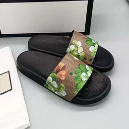 Designers sapatos chinelo Slide Sandálias Planas Chinelos preto abelha tigre flores florais sandália Lona verde Moda luxo verão praia g Slider Slides g para mulheres homens