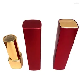 Bottiglie di stoccaggio 12.1mm Tubo per rossetto vuoto di alta qualità Contenitori per labbra cuboidi in alluminio Contenitore per imballaggio cosmetico quadrato 10/15 pz / lotto