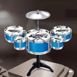 Trummor Percussion Kids Musical Toys Simulation Jazz Drum Music med 5 uppsättningar Beat Children's Education Instrument Gifts for Boys Girls 230621