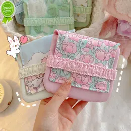 New Portable Sanitary Napkin Storage Bag Portable Cosmetic Storage Bag Flower Pattern Purse Pouch Case Travel Storage Organization