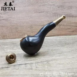 Pipe per fumatori Pipa in legno massello a doppio scopo personalizzata in legno di sandalo nero Filtro per pipa con filtro portatile da uomo tradizionale