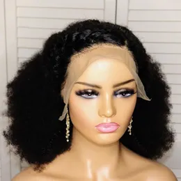Lace Wigs 13x4 Front Human Hair For Black Women 180% Afro Kinky Curly BOB Wig Remy Knots Brazilian Pre Plucked Kend22