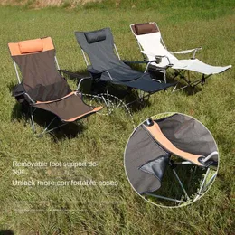 Лагеря мебели для кемпинга складное портативное кресло для лаунж сетки с удалением пляжного пляжного солнца патио шезлонг бассейн газон Loungerhkd230625