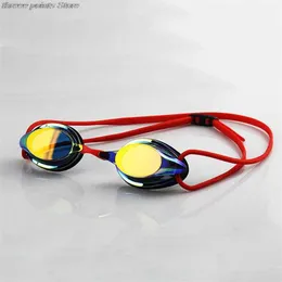 Goggles Ectro-Coated Yüzme Goggs Profesyonel Rekabet Eğitimi Yüzme Goggs Yetişkin Boz Anti-Su Geçirmez Yarış Goggs AA230530