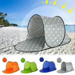 テントとシェルターUvproof Beach Tent Automatic Instant Popup Sunshelter for Baby Kid携帯用ポータブルOnelayer Camping Water Resistant Sun Shelter 230621