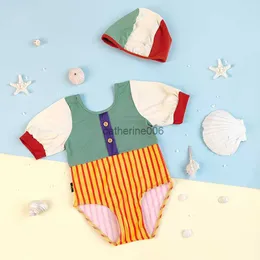 Milancel 2023 Sommarbarn Simning Suit Patchwork Girl Swimming Wear Baby Swimming Suit L230625