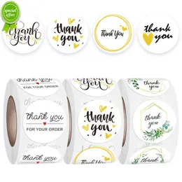 Adesivos para embrulho de presente Adesivos de agradecimento Scrapbooking para etiquetas de selo de pacote Adesivo personalizado Decoração Adesivo de casamento 500 pçs/rolo