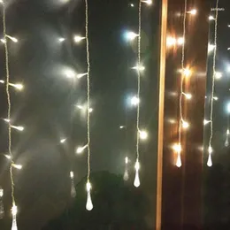 Strings 1.5x0.5M 48 LED Curtain Icicle Lights String Fairy Christmas Garlands For Wedding Holiday Room Decor Luces De Navidad