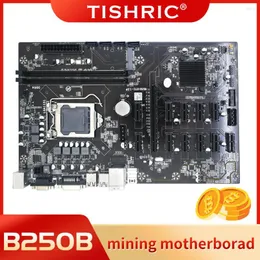 マザーボードTISHRIC B250B BTC 12-PORT PCIEマイニングマザーボードX1〜X16スロットLGA1151 GPU 12グラフィックカードサポートDDR4マイナー用