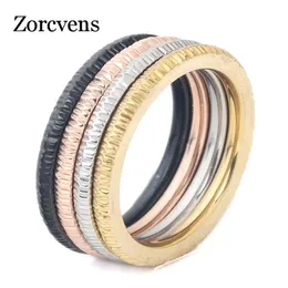 Anello solitario ZORCVENS Fedi nuziali Set per uomini Gioielli classici da donna Quattro colori Anelli in acciaio inossidabile 230621