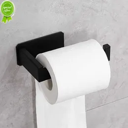 Yeni paslanmaz çelik tuvalet rulo tutucusu banyo kağıt mendil tutucu siyah kaplama kolay montaj yok vida