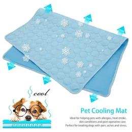 kennels pens The Ultimate Cooling Pet Mat Breathable Washable Summer Pad Dog Cat Self Cool Blanket for Kennel Crate and Bed Sleeping Ice Silk 230625