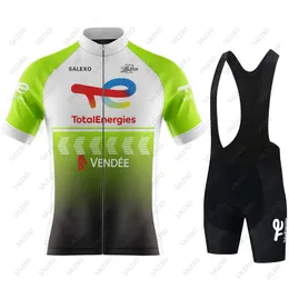 Cycling Jersey Sets Total Energies Team Cycling Jersey Sets Summer MTB Ropa Maillot Ciclismo Mens Clothing Road Bike Shirts Bicycle Bib Shorts 230621