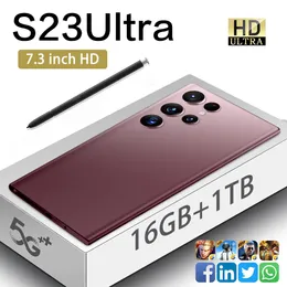 Cep Telefonları Sansug S22 S23 Ultra hızlı 5G Ağ 8 16G 1 TB Depolama Yüksek Tanım Ekranı Modern teknolojinin eğlencesinin tadını çıkarmanıza izin verin.