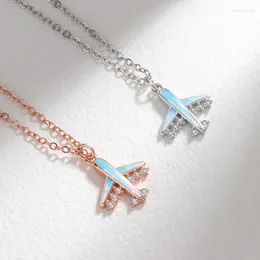 Chains ROPUHOV 2023 Korean Fashion Rhinestone Women Inlaid Zircon Dropping Gel Aircraft Necklace Simple Plane Sweet Clavicle Chain