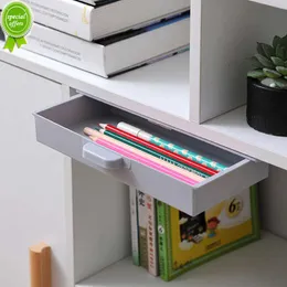 New Self Adhesive Pencil Tray Under Desk Drawer Storage Box Stationery Case Kitchen Knife Fork Container Home Office Organizer