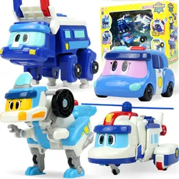 Transformation Toys Robots Sezon 4PCS/Zestaw ABS Min Transformacja Gogo Dino Figures Akcja Deformacja samolotów samochodowych Motorbike Dinosaur Toys 230621