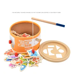 Altri giocattoli ToyWoo giocattoli in legno secchio pesca oceano magnetico regali per bambini 13 anni educativi 230621
