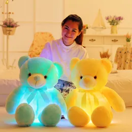 Peluche Light - Up toys 1pc 50cm Colorful Glowing Bear Toy Creative Light Up LED Teddy Bear Peluche Peluche Regalo di Natale per bambini Cuscino 230625