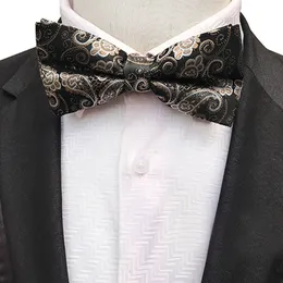 Klassiska självbågar för man Paisley randig blommig herre bowtie siden slips bröllop jacquard skjorta bowtie bröllop bowties