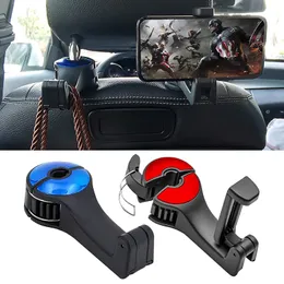 2 in 1 Car Headrest Hook Phone Car Holder Car Hanger Portable Seat Back Hanger Storage Hook Phone Holder Auto Fastener Clip