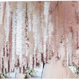 Dekorativa blommor 5pcs10m lång konstgjord för bröllopsdekorationer Mariage Flores Artificiales Silk Wisteria Hanging Garland Home Party