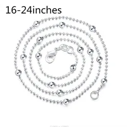 925 Sterling Silver Bead Chain Collana 16-24 "Collana classica uomo donna 20 pezzi / lotto