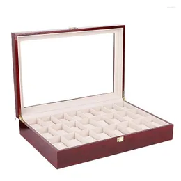 Titta på lådor Fall 24 Slots Luxury Large Box Organizer Display Träklockor Lagringskuddar Fall Wood Gift Drop Deli22