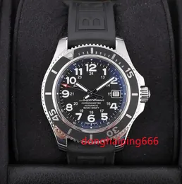 U1 Top AAA Rietling Luxury New Men Titta på Ocean Rotatable Bezel Superocean Black Blue Rubber rostfritt stål Sapphire Glass Automatisk mekanisk rörelse klockor