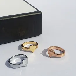 Модное дизайнерское кольцо для женщин, кольца из нержавеющей стали, ювелирные изделия в виде сердечек, подарок на день Святого Валентина, три цвета, размеры 6-10