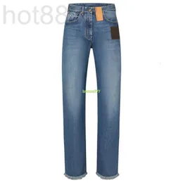 Damskie dżinsy designerskie spodnie z literami dziewczęta nowa bawełniana vintage High End Milan Runway marka kowbojska swoboda guzika dżinsowa dżins