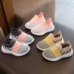 Sneakers Kids Casual Shoes Children Boy Striped Knitted for Girls Slipon Sports Sock 28 Years Tennis Spring 230626