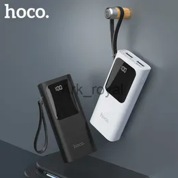 Bancos de energia para celular HOCO Bank 10000mAh Mini display LED USB Bateria externa Banco portátil para iphone 9 Carregamento rápido com cordão J230626