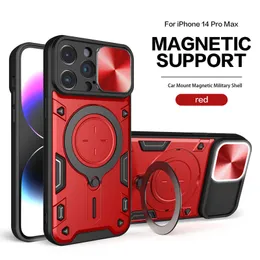 iPhone 15 Slide Camera Lens Phone Cases Call Flashing Kickstand Back Cover Magnetic Military Protector for Apple 15 14 13 12 11 pro max Xs XR 7 7p 8 8plus