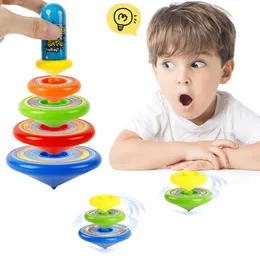 Spinning Top Childrens Hand Vridande lysande stapling Superimponering av färgleksak Slumpmässig födelsedagspresent 230626