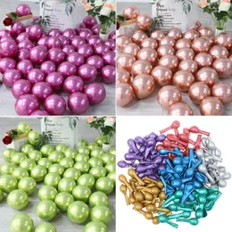 Party Decoration 20/50/100st 5inch Chrome Rose Red Baby Pink Latex Balloons Gold Thick Metallic Globos Wedding Birthday Decor