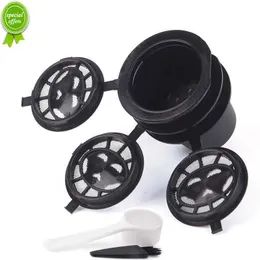 5st återanvändbart kaffekapsel POD Filter Cup rostfritt stålfilter för Nespresso Coffee Filter Cups Set med skedkaféer