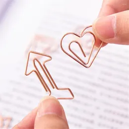 12st/Lot Arrow Heart Shape Paper Clips Kawaii Stationery Binder Pos Biljetter Noter Letter Clamp Office Clip Supplies