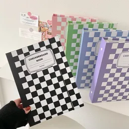 Notepads MINKYS Checkerboard Kawaii A5 Kpop P ocard Binder P o Cards Collect Book Storage Album Hardcover Notebook Korea Stationery 230626