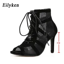 샌들 Eilyken 섹시한 패션 댄스 여성 신발 매우 가벼운 컴포트 고품질 하이힐 오픈 토 프 댄스 샌들 여성용 사이즈 43 230626
