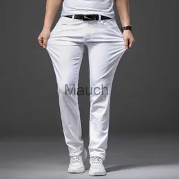 Męskie dżinsy 2022 Wiosna nowe męskie dżinsy klasyczny styl Slim Fit Soft Spodni męskie marka Business Casual Pants J230626